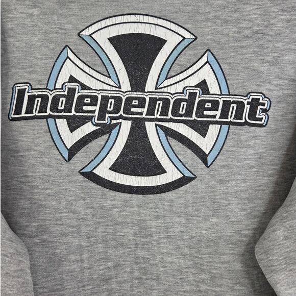 Vintage Independent Truck Co Y2K Gray Cross Logo Hoodie Sweatshirt L/XL - Picture 8 of 14